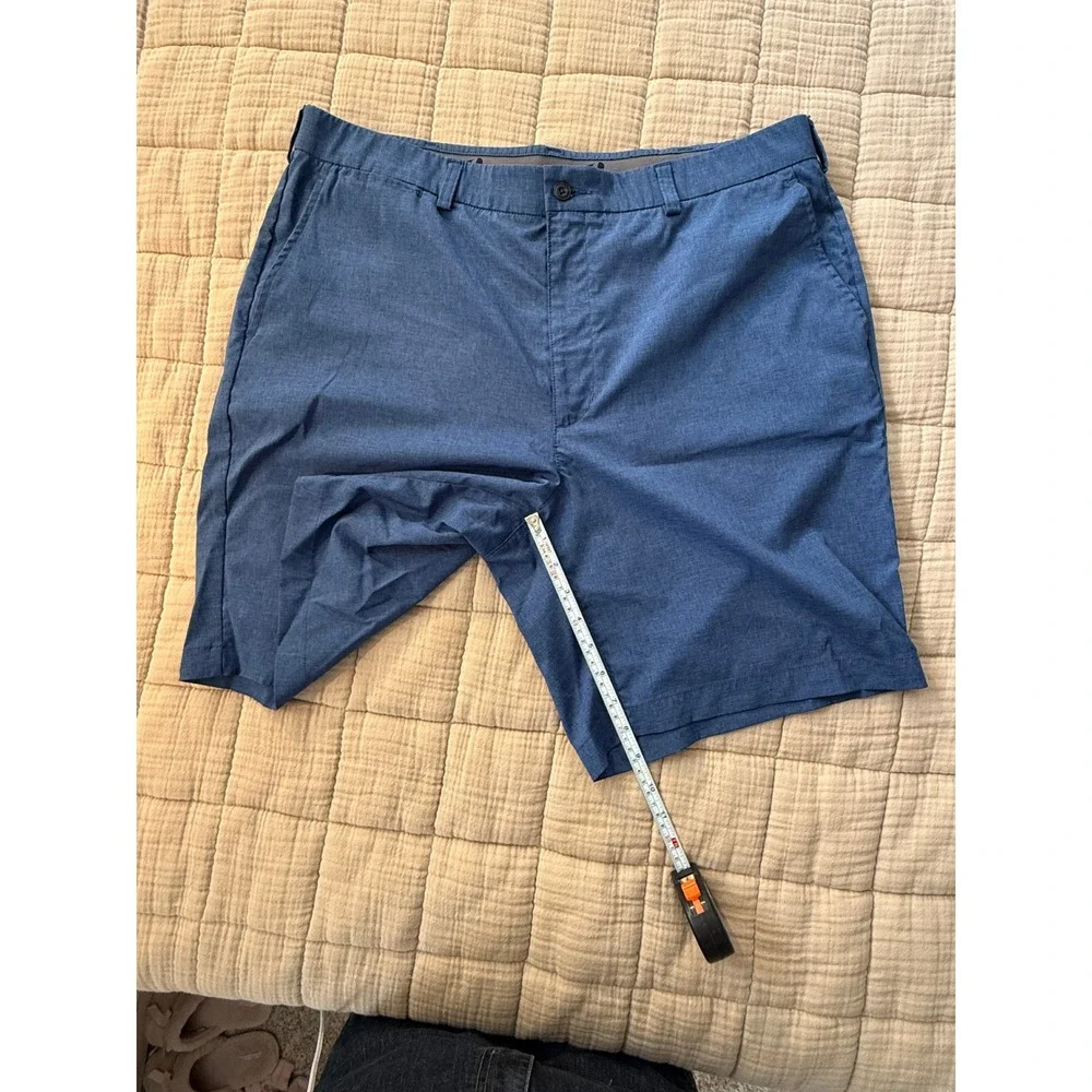 Grand Slam‎ Shorts Mens 38 Blue Performance Golf Flat Front Heathered Stretch